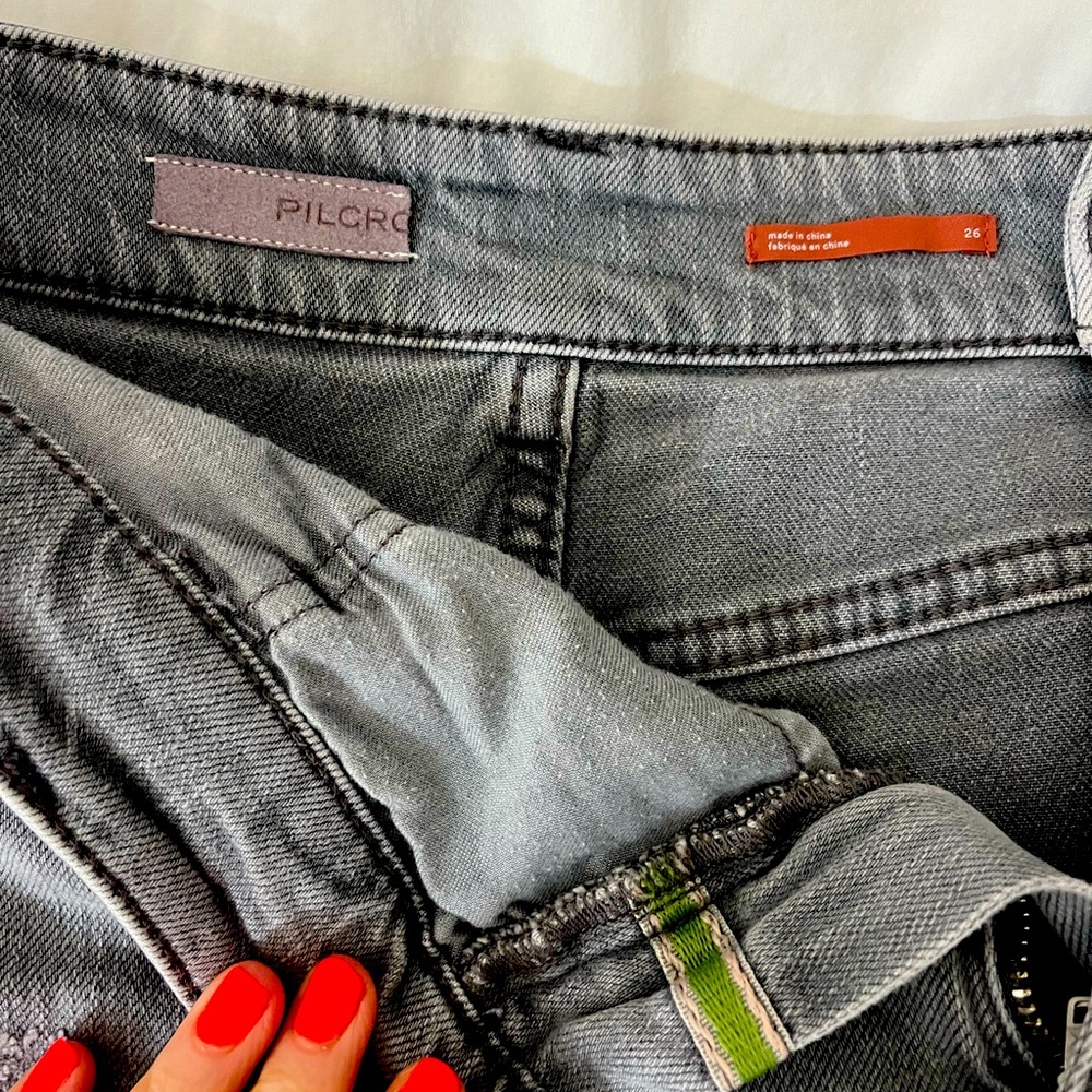 Anthropology grey stonewash jeans